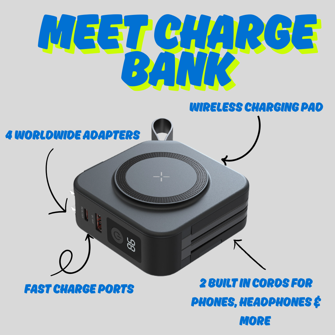 ChargeBank 5-in-1 Wall Charger with Wireless Charging Pad and PowerBank